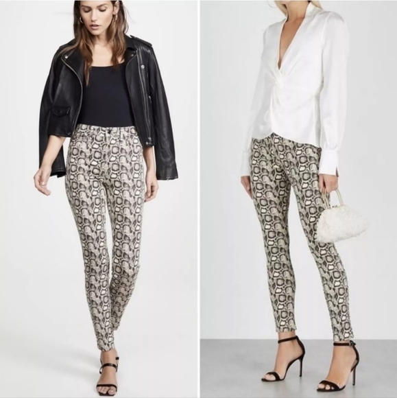 Good American Good Legs High Rise Snakeskin Jeans Sz 12 / 31 NWT - Picture 1 of 12